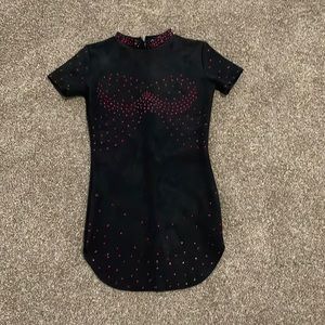 Hand Stoned Black Velvet Mini Dress